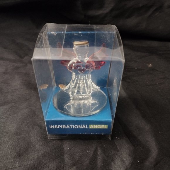 INSPIRATIONAL Praying Angel Figurine Clear Crystal - NEW NIB Ornament - Picture 4 of 4